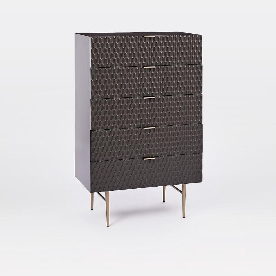 Audrey 5-Drawer Chest - Charcoal
