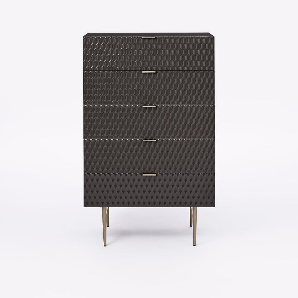 Audrey 5-Drawer Chest - Charcoal