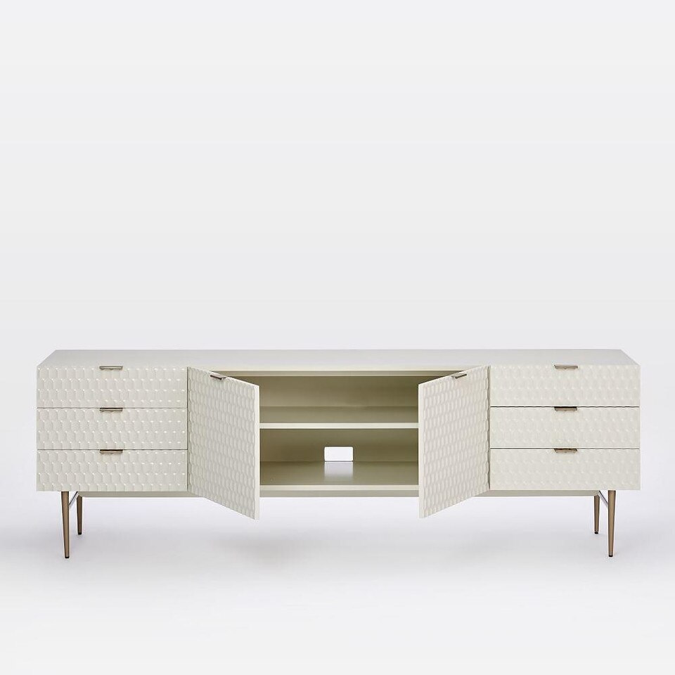 Audrey Media Console (202.5 cm) - Parchment