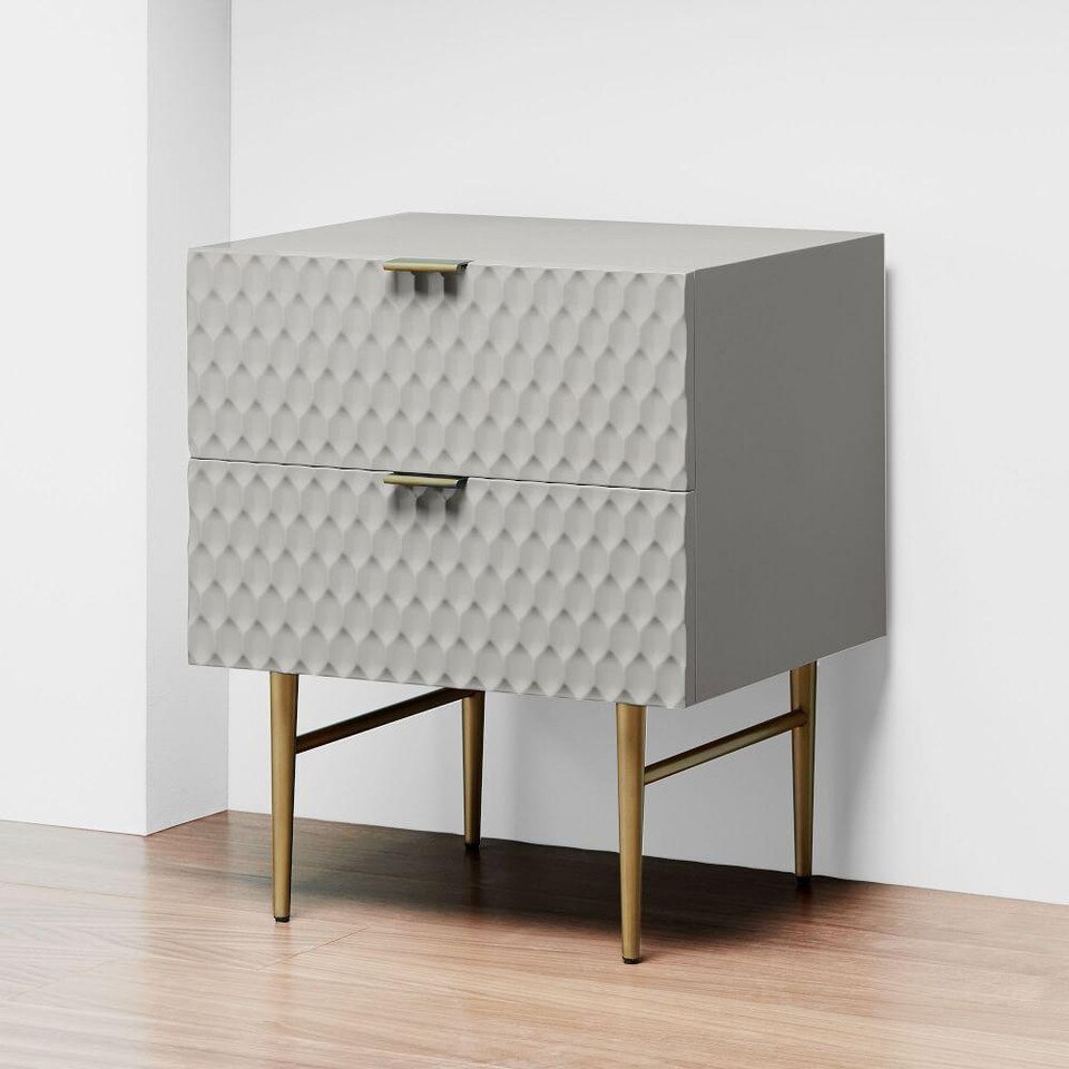 Audrey Bedside Table - Mist Grey