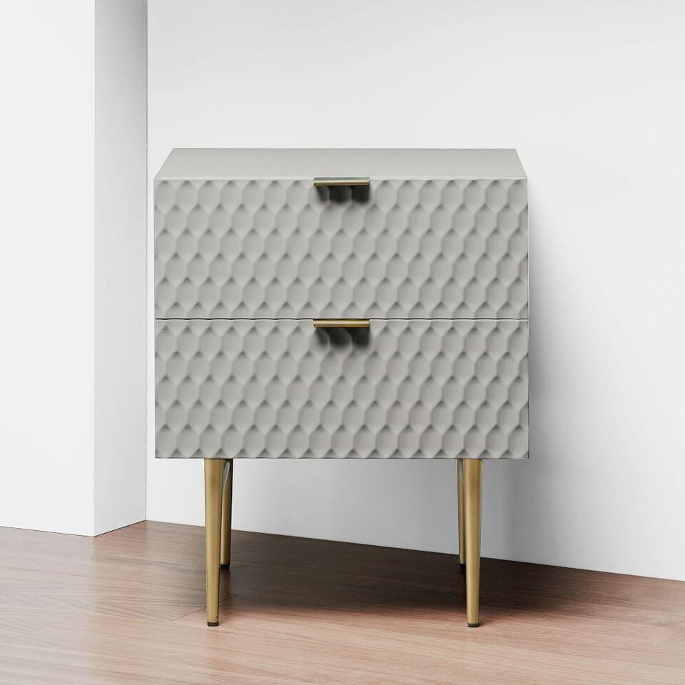 Audrey Bedside Table - Mist Grey