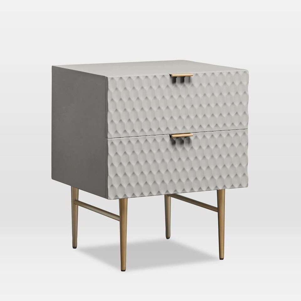 Audrey Bedside Table - Mist Grey