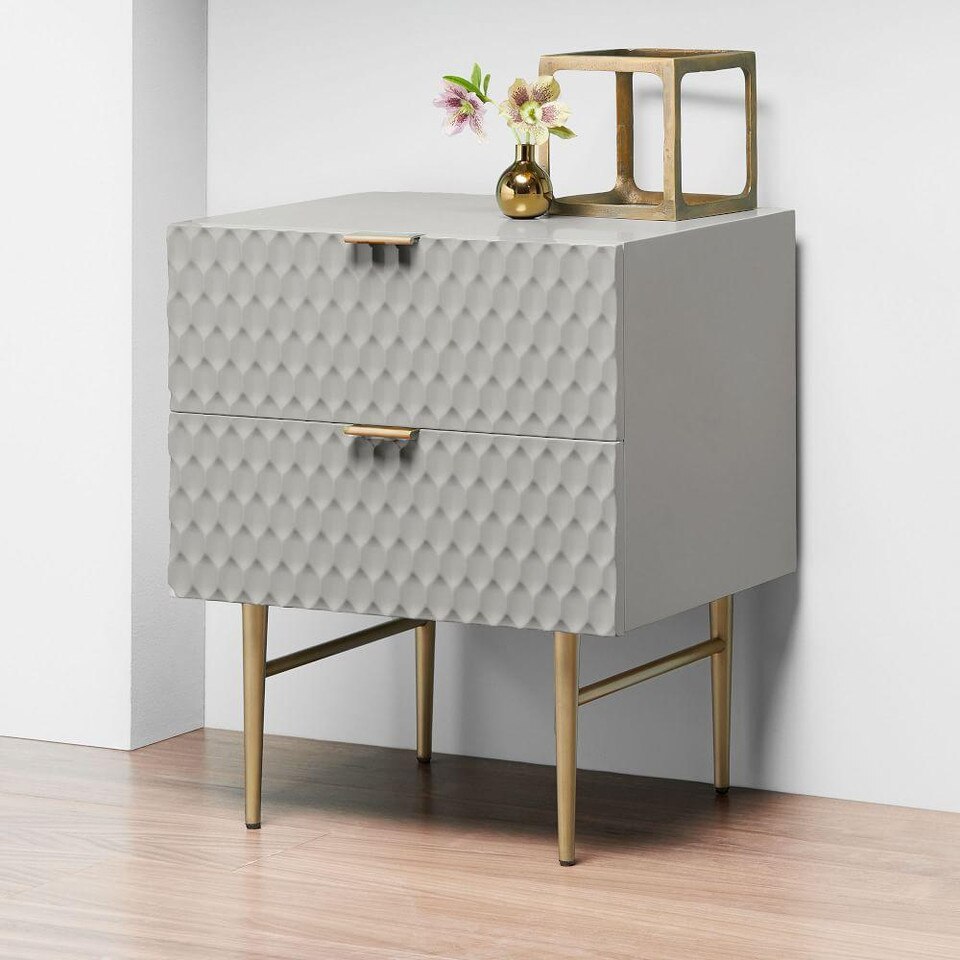Audrey Bedside Table - Mist Grey