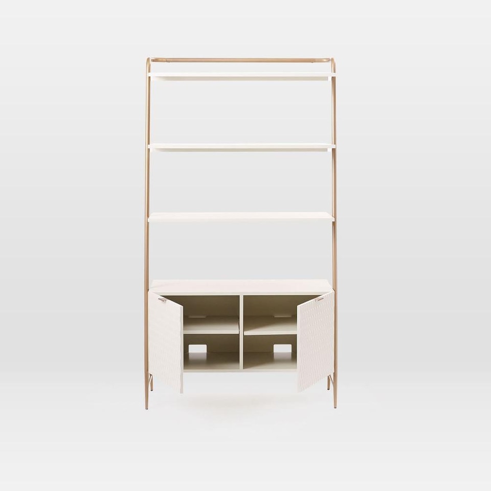 Audrey Wide Storage Bookcase - Parchment