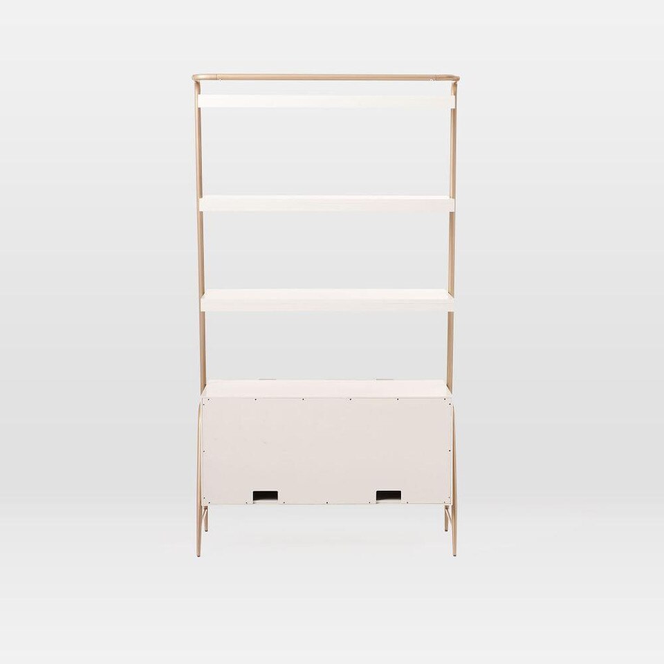 Audrey Wide Storage Bookcase - Parchment