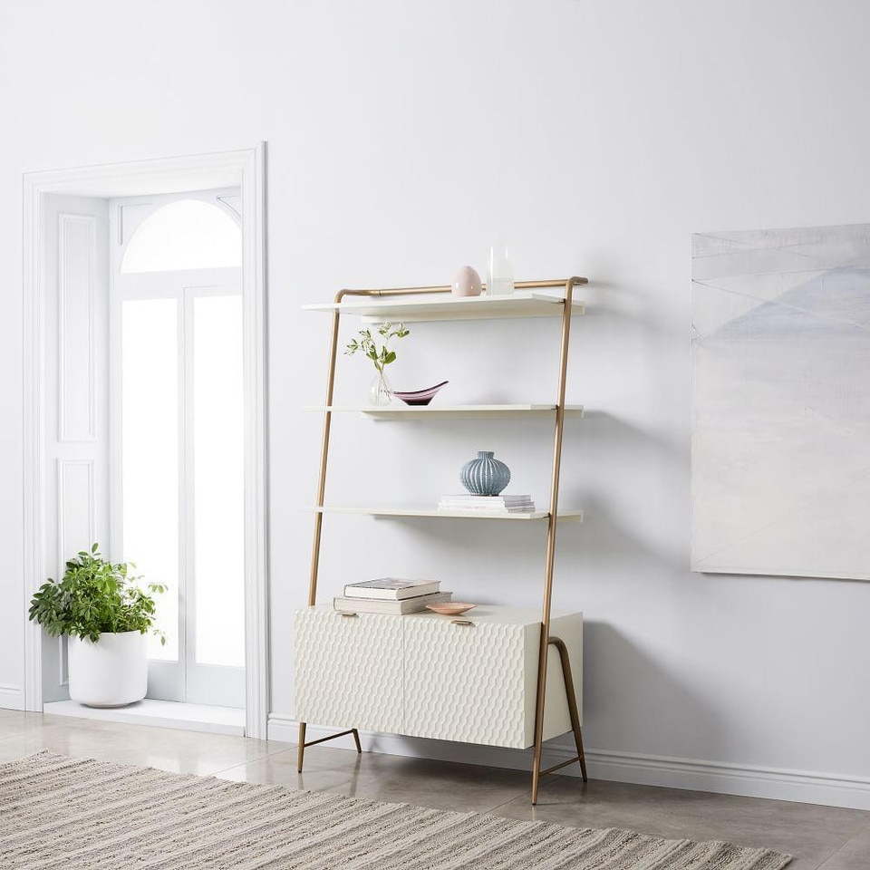 Audrey Wide Storage Bookcase - Parchment