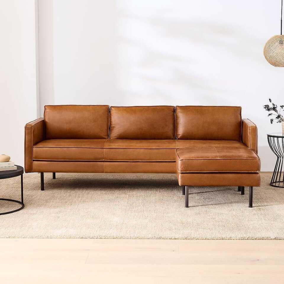 Axel Leather Reversible Corner Sofa (226 cm)