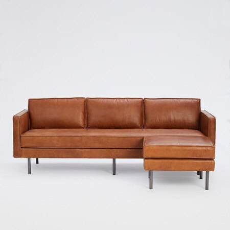 Axel Leather Reversible Corner Sofa West Elm United Kingdom Axel Leather Reversible Corner Sofa, Leather Modular Corner Sofas Uk