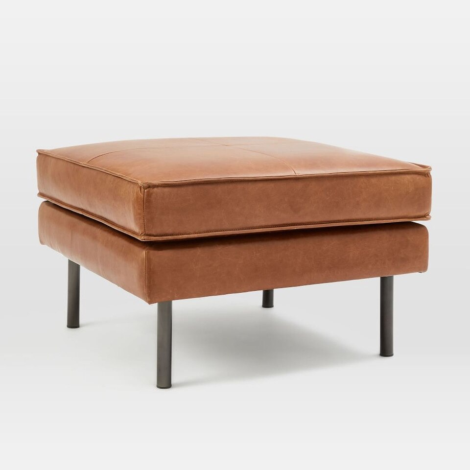 Axel Leather Footstool Ottoman