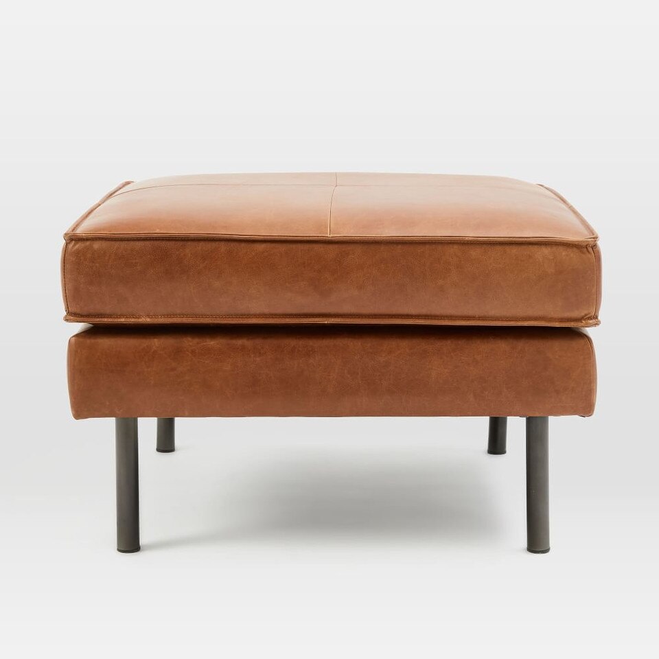 Axel Leather Footstool Ottoman