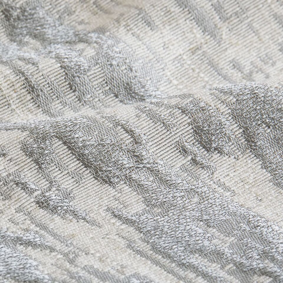 Bark Texture Shine Jacquard Curtain - Pearl Grey