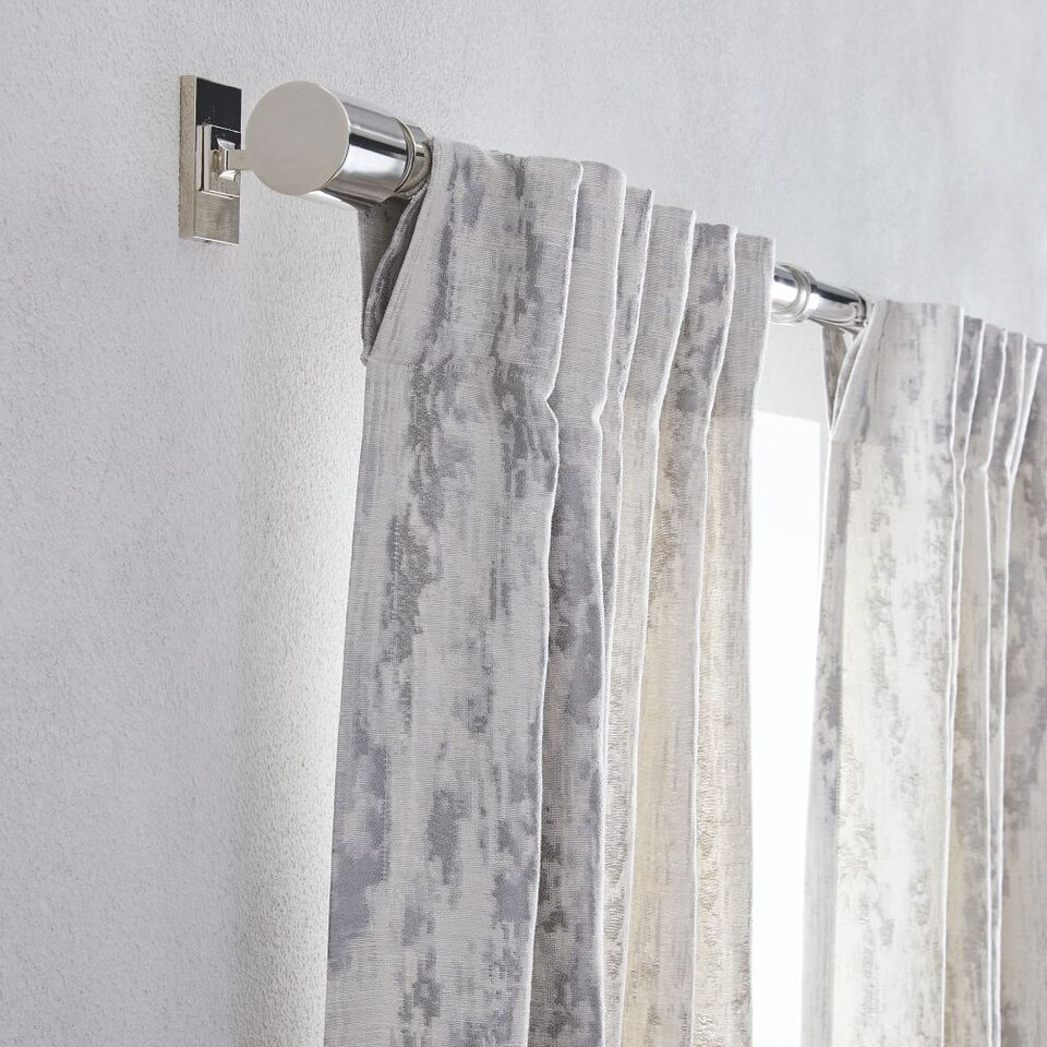 Bark Texture Shine Jacquard Curtain - Pearl Grey