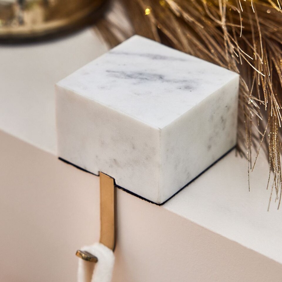 Basic Marble & Metal Stocking Holder