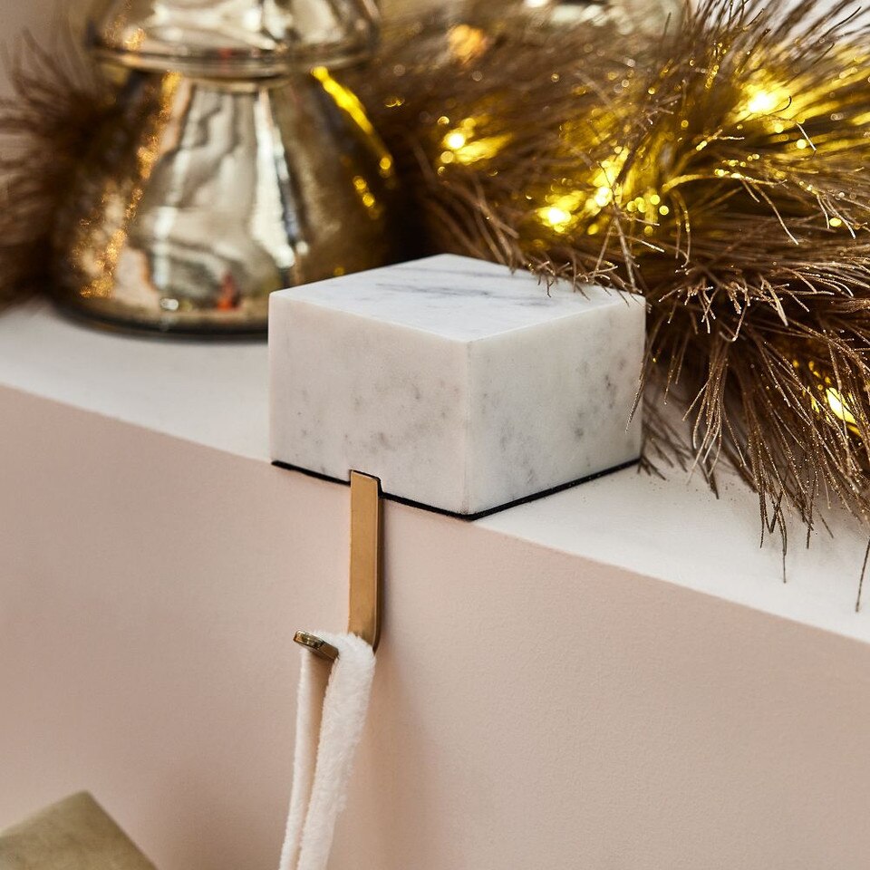 Basic Marble & Metal Stocking Holder