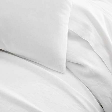 Belgian Flax Linen Duvet Cover Pillowcases White West Elm