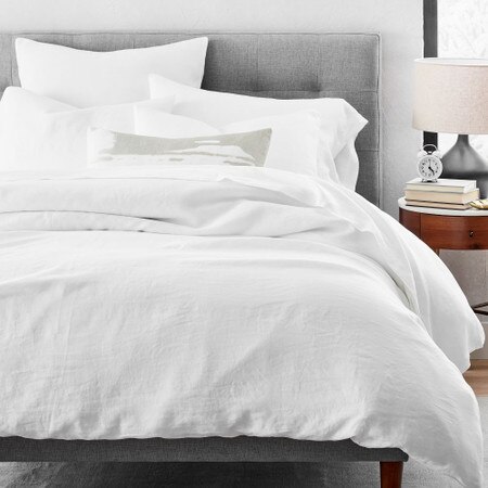 Belgian Flax Linen Duvet Cover Pillowcases White West Elm