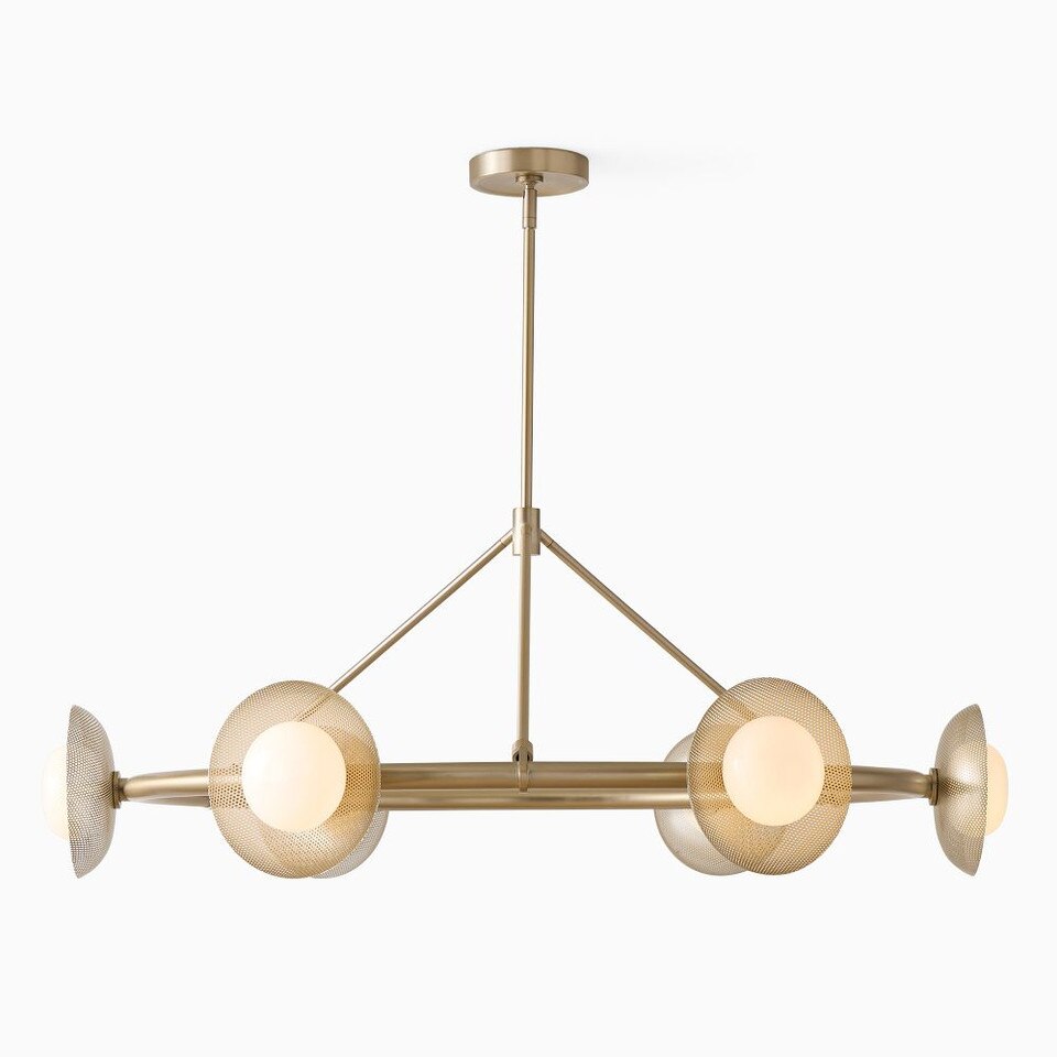 Bezel 6-Light Round Perforated Metal Chandelier (102 cm)