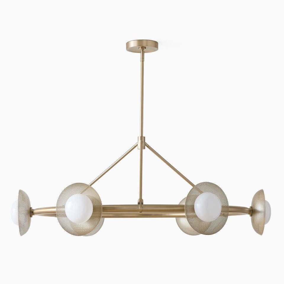 Bezel 6-Light Round Perforated Metal Chandelier (102 cm)