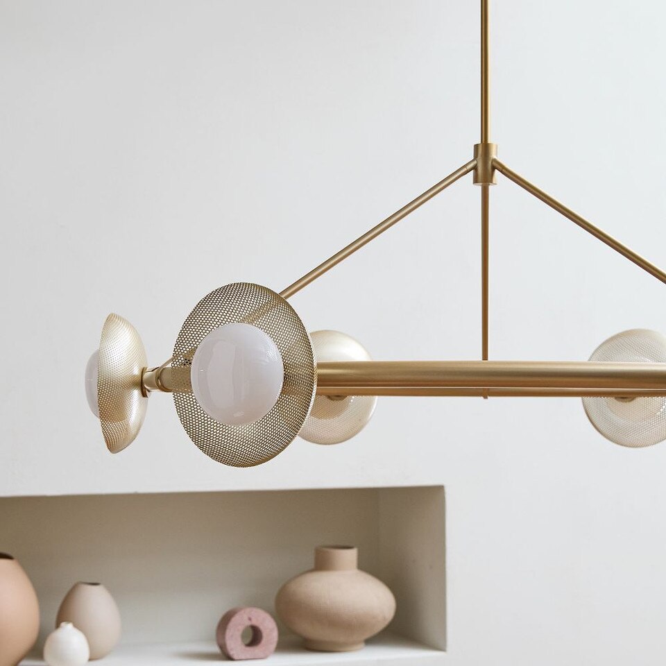 Bezel 6-Light Round Perforated Metal Chandelier (102 cm)
