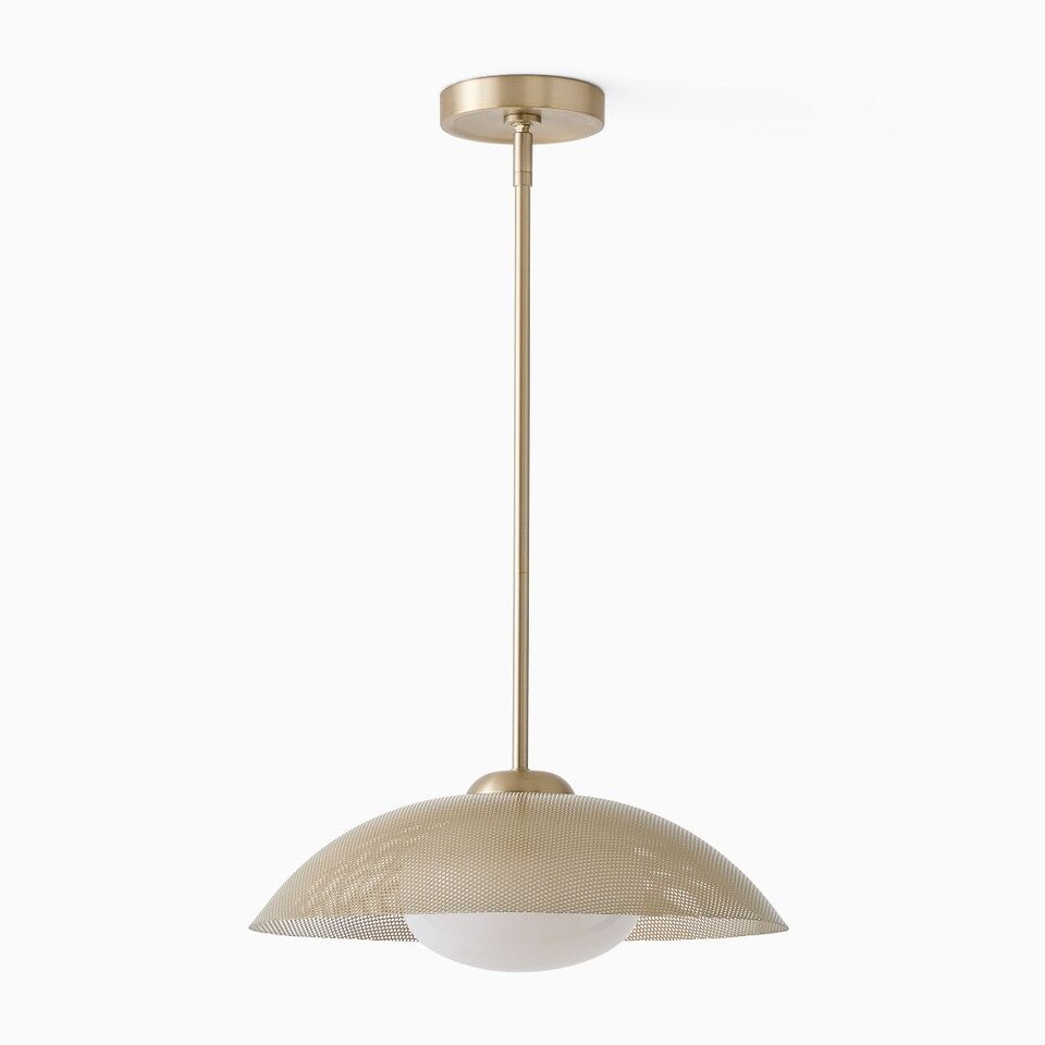 Bezel Perforated Metal Pendant (41 cm)