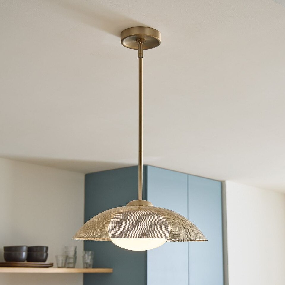 Bezel Perforated Metal Pendant (41 cm)