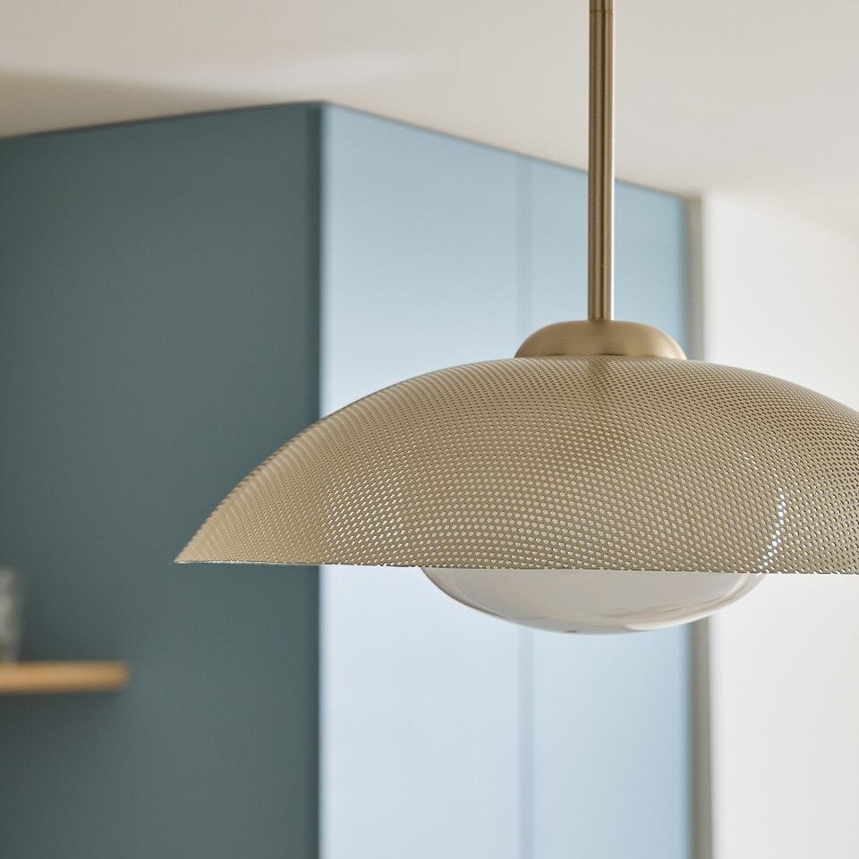 Bezel Perforated Metal Pendant (41 cm)