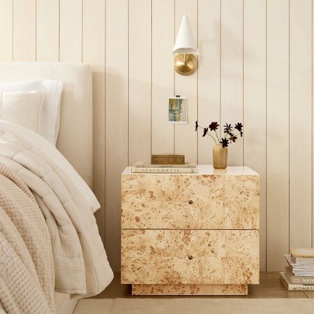 Burl Bedside Table (66 cm)