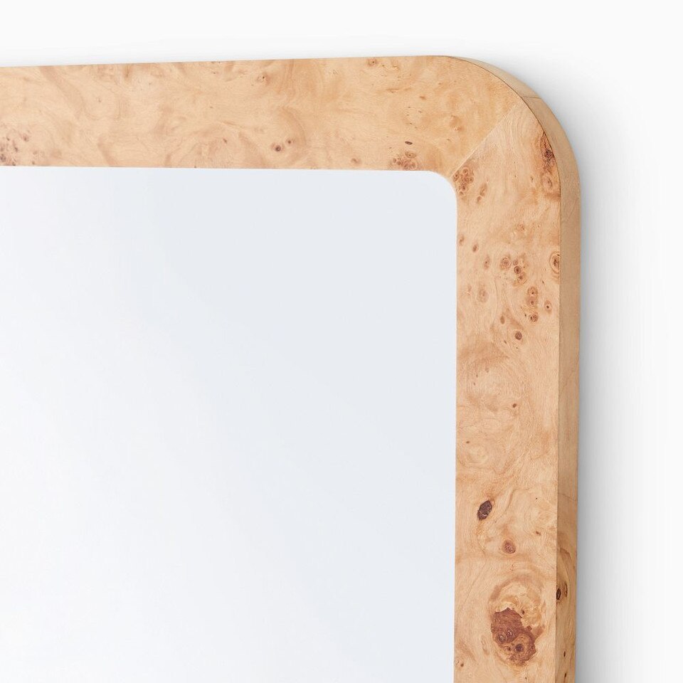 Burled Wood Wall Mirror