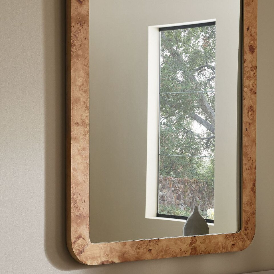 Burled Wood Wall Mirror