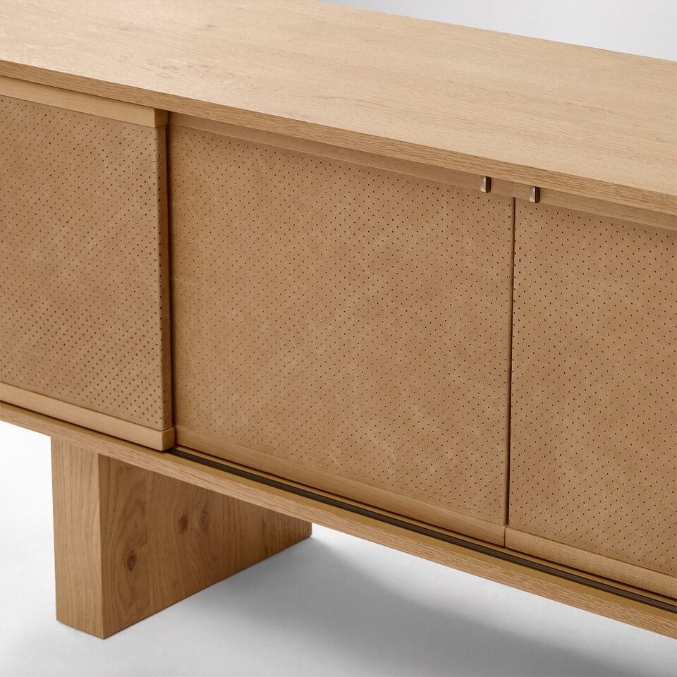 Buxton Leather Media Console (183 cm)