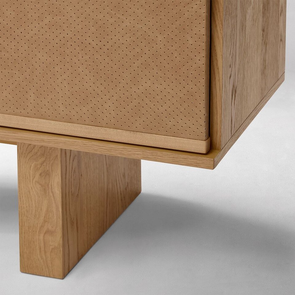 Buxton Leather Media Console (183 cm)