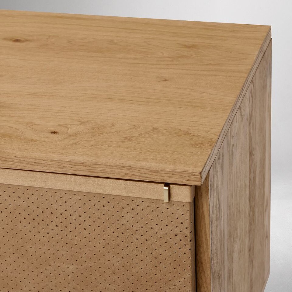 Buxton Leather Media Console (183 cm)