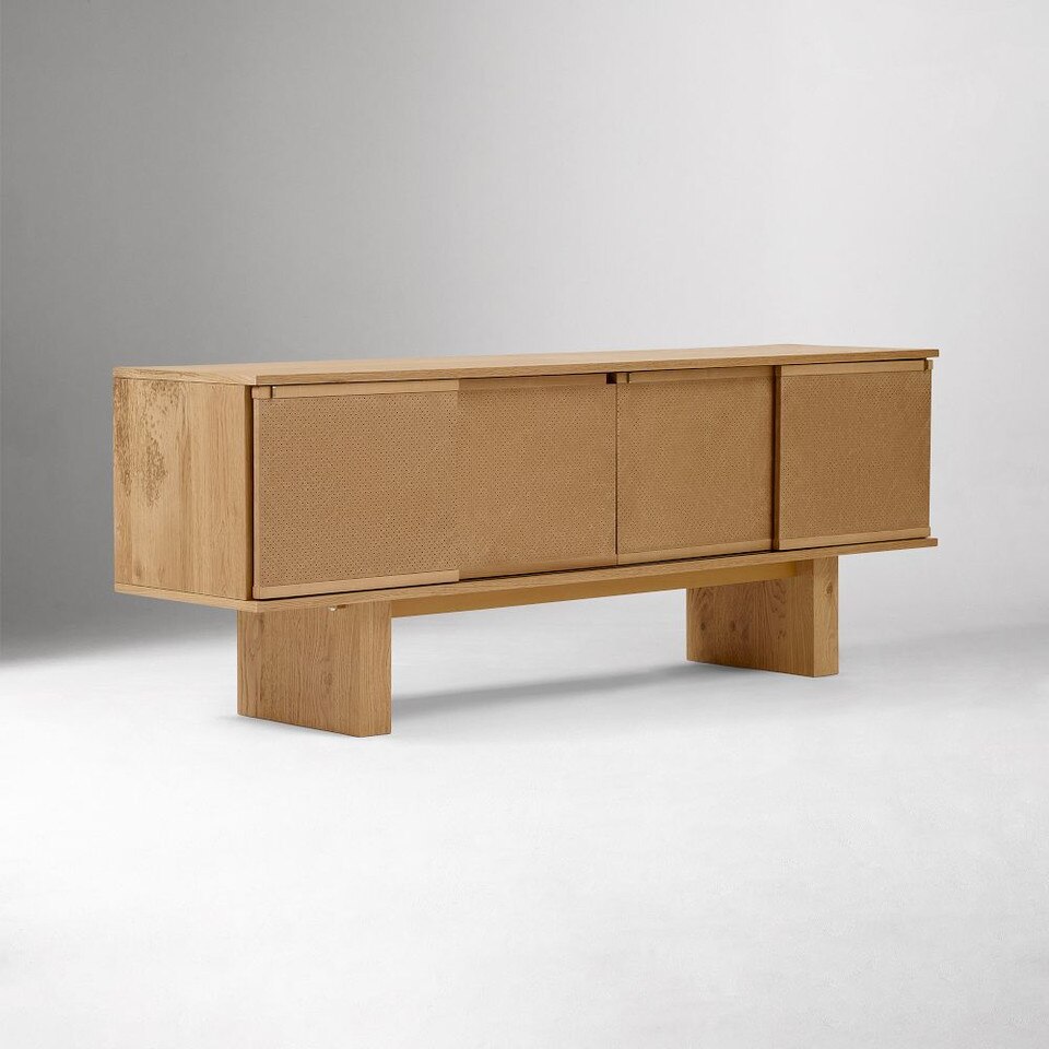 Buxton Leather Media Console (183 cm)