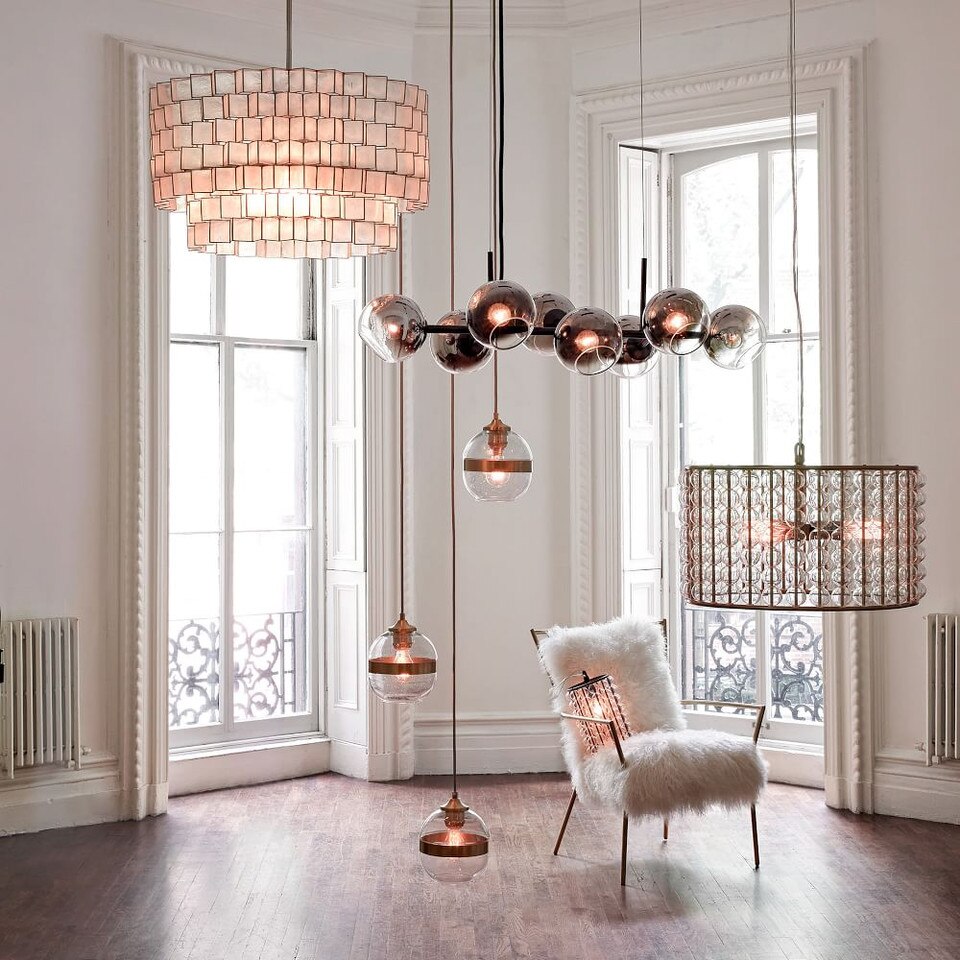 Capiz Zigzag Chandelier