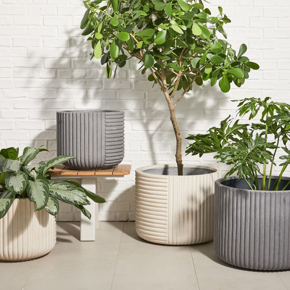 Cecilia Fibrestone Planters west elm United Kingdom
