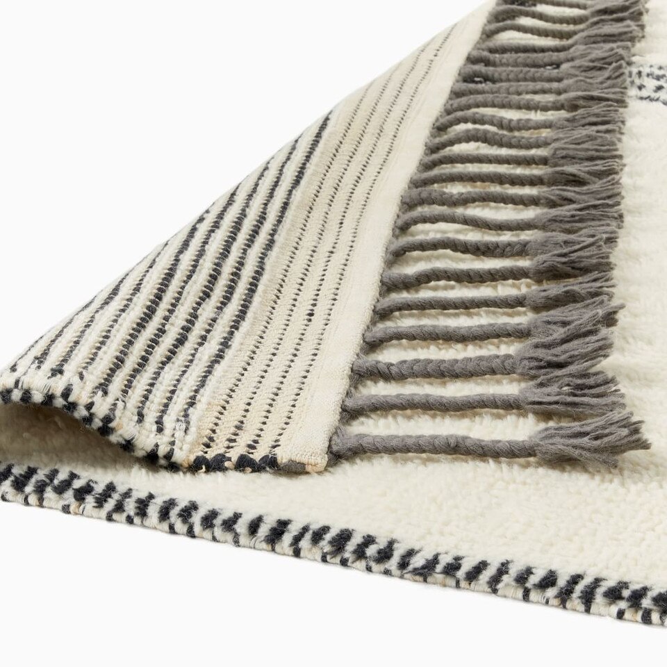 Centre Stripe Shag Rug