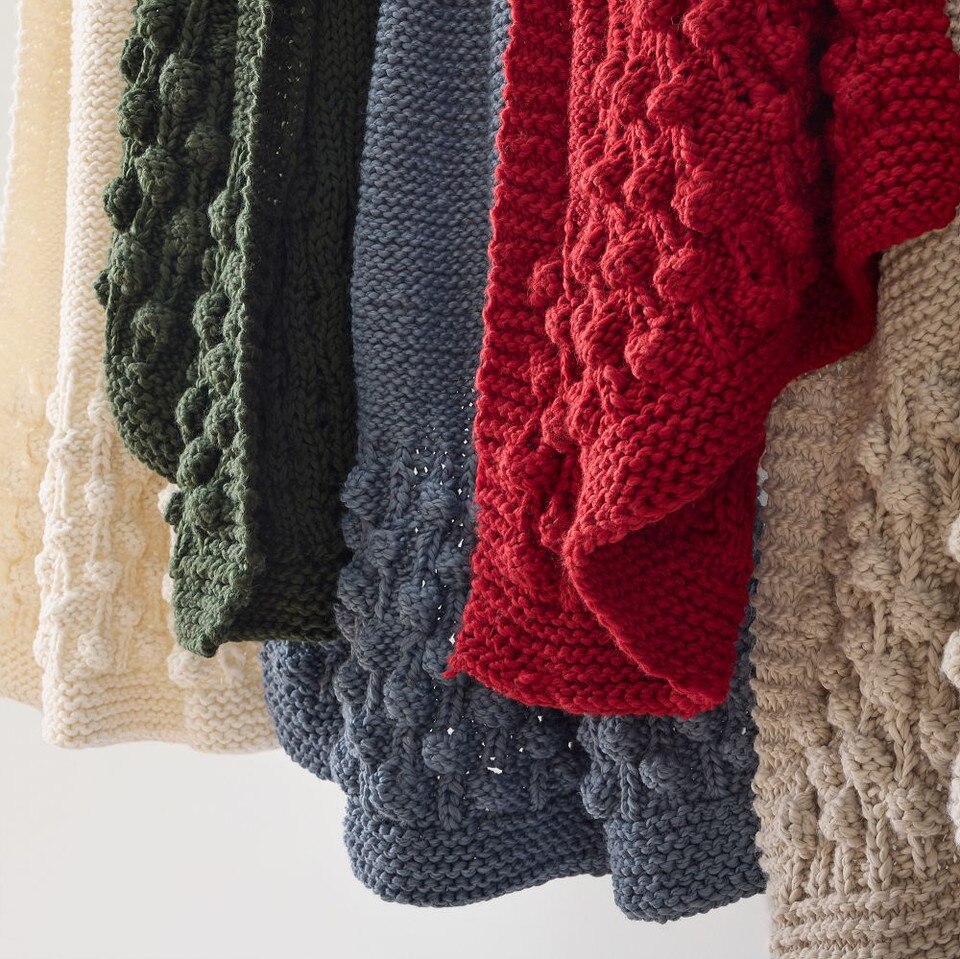 Chunky Bauble Knit Throw
