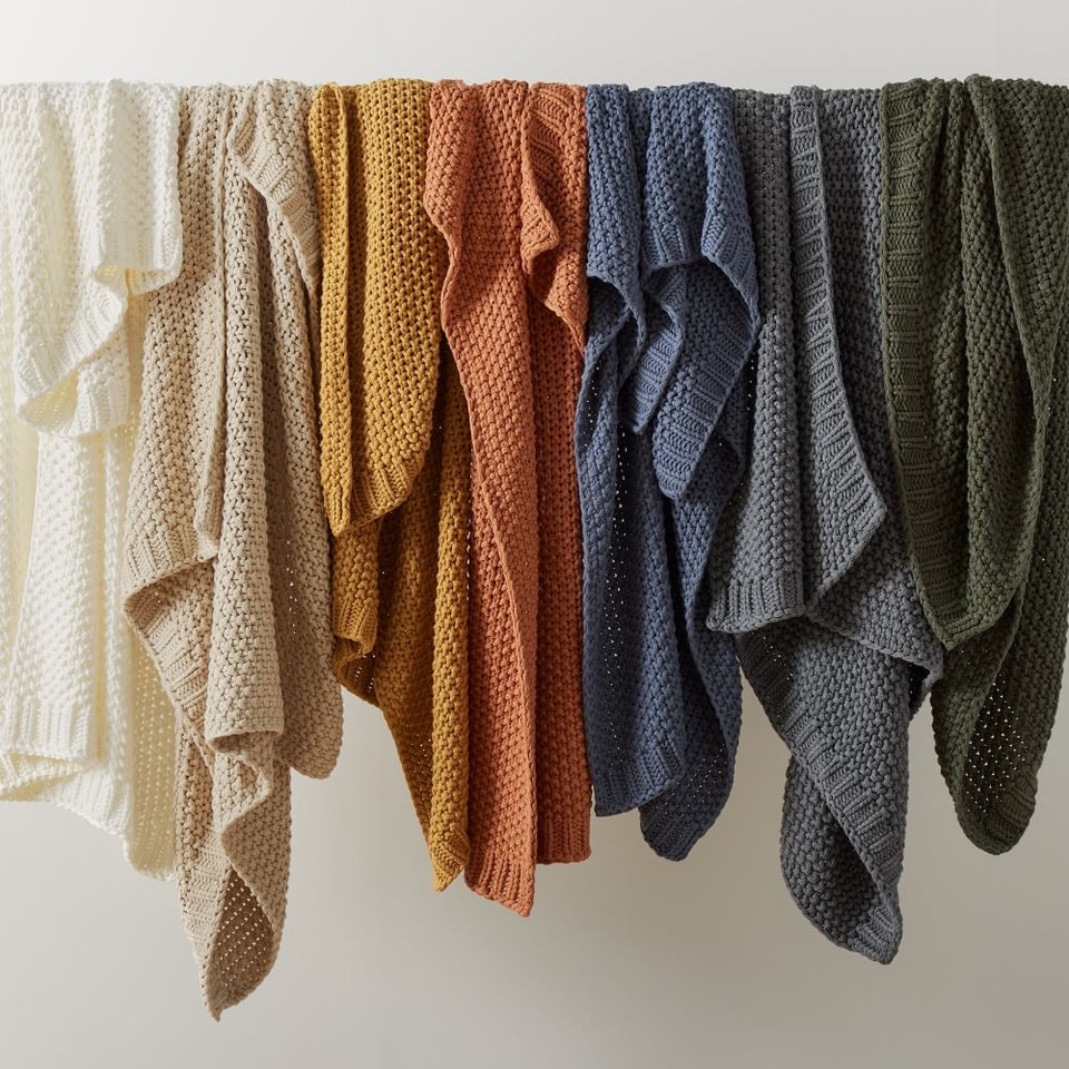 Chunky Cotton Knit Throw