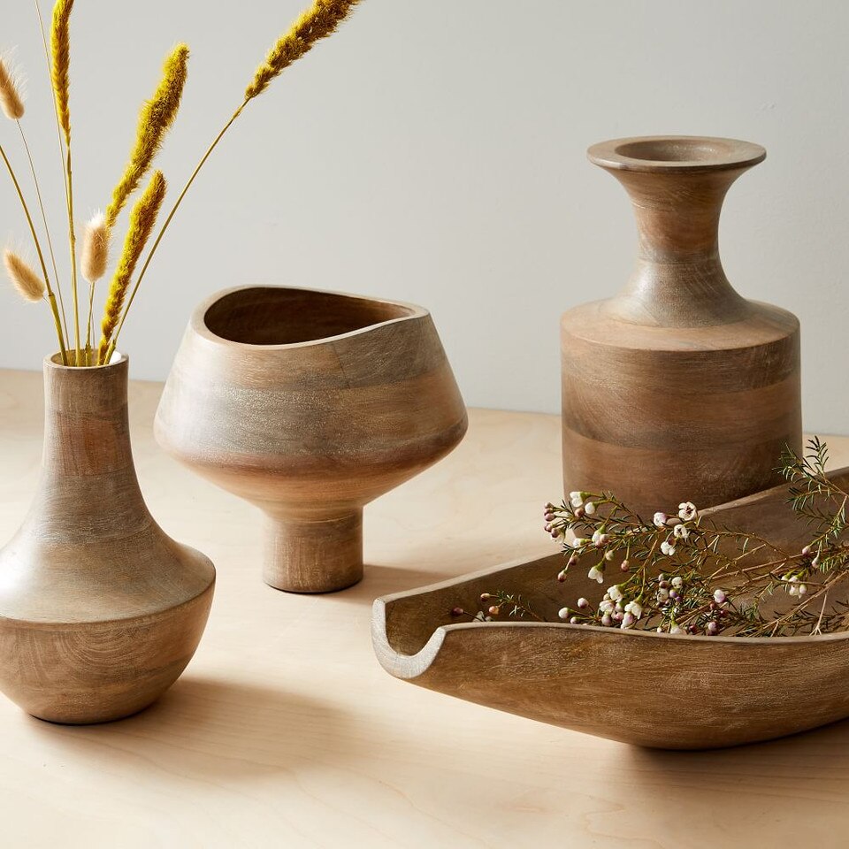 Coastal Natural Wood Bowls & Vases