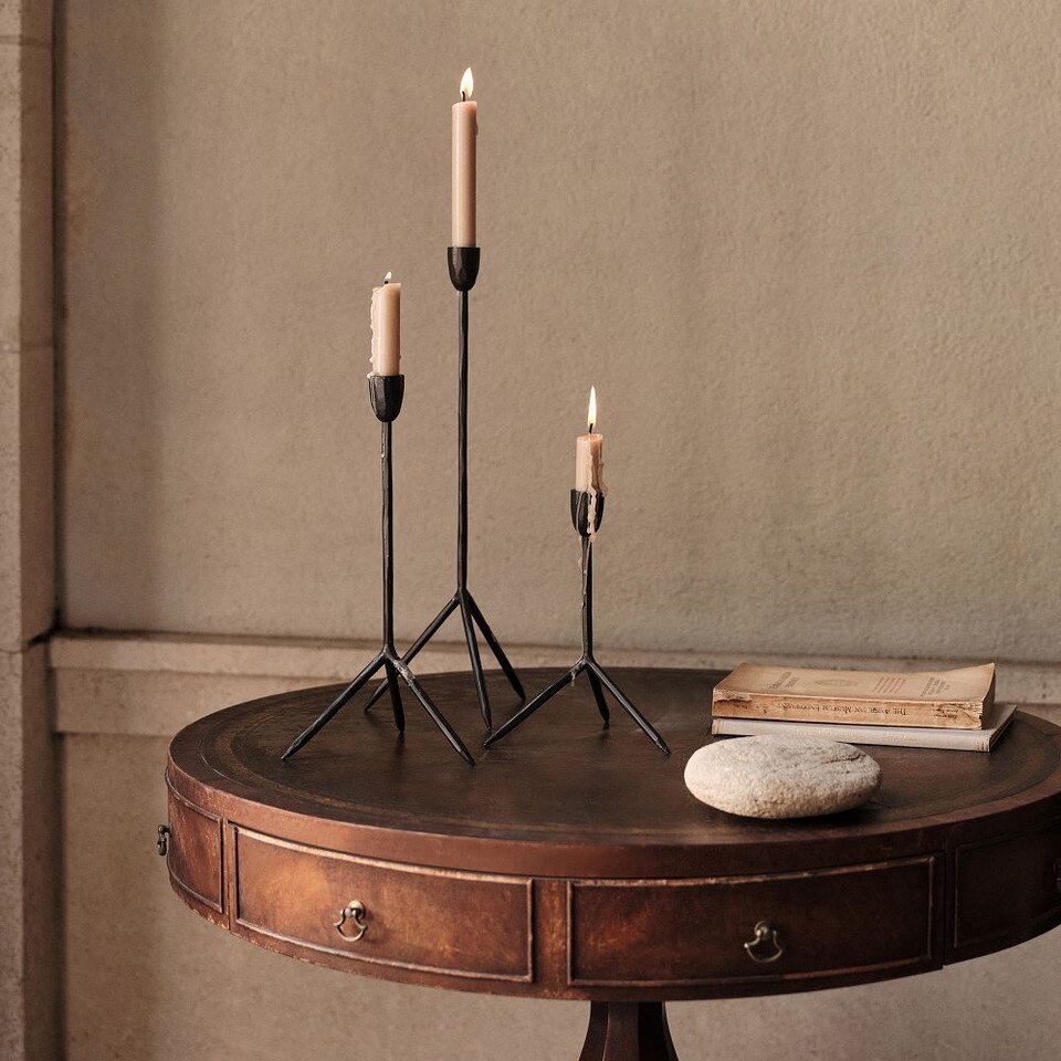 Colin King Iron Taper Candle Holders