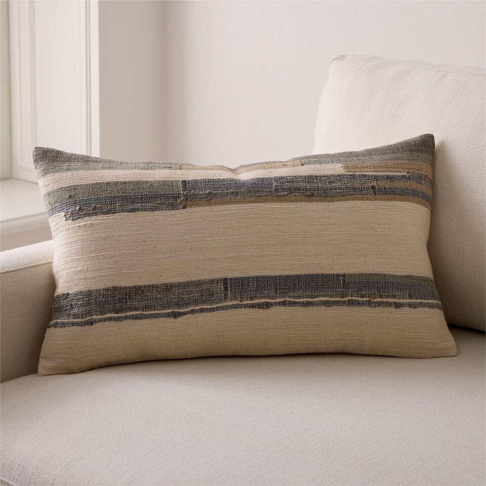 Colourblock Silk Stripe Cushion Cover