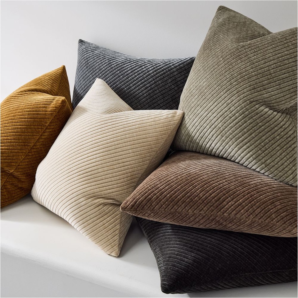 Corded Bias Velvet Cushion Cover