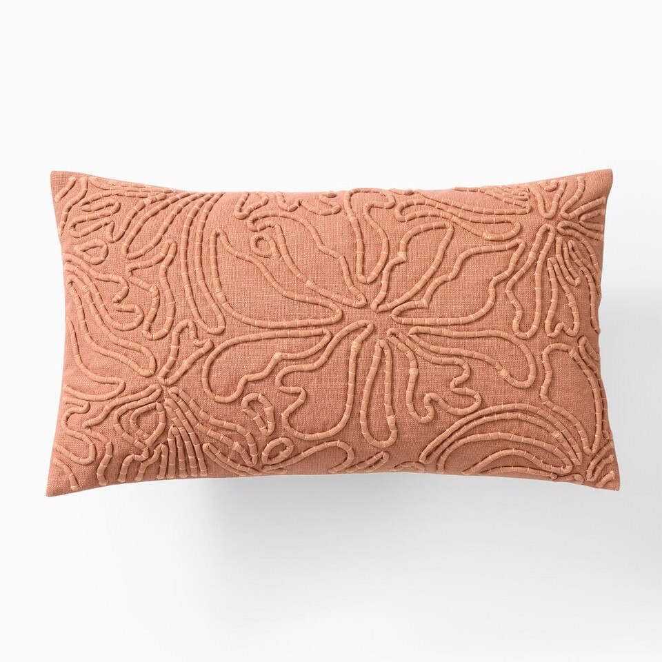 Corded Floral Cushion Cover