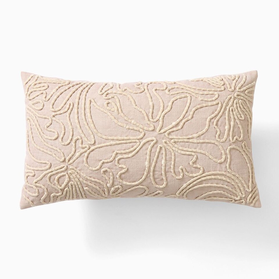 Corded Floral Cushion Cover