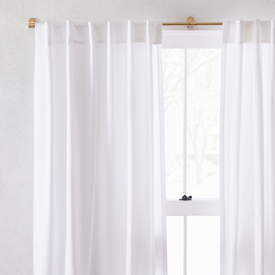 Cotton Canvas Curtain - White (Set of 2)