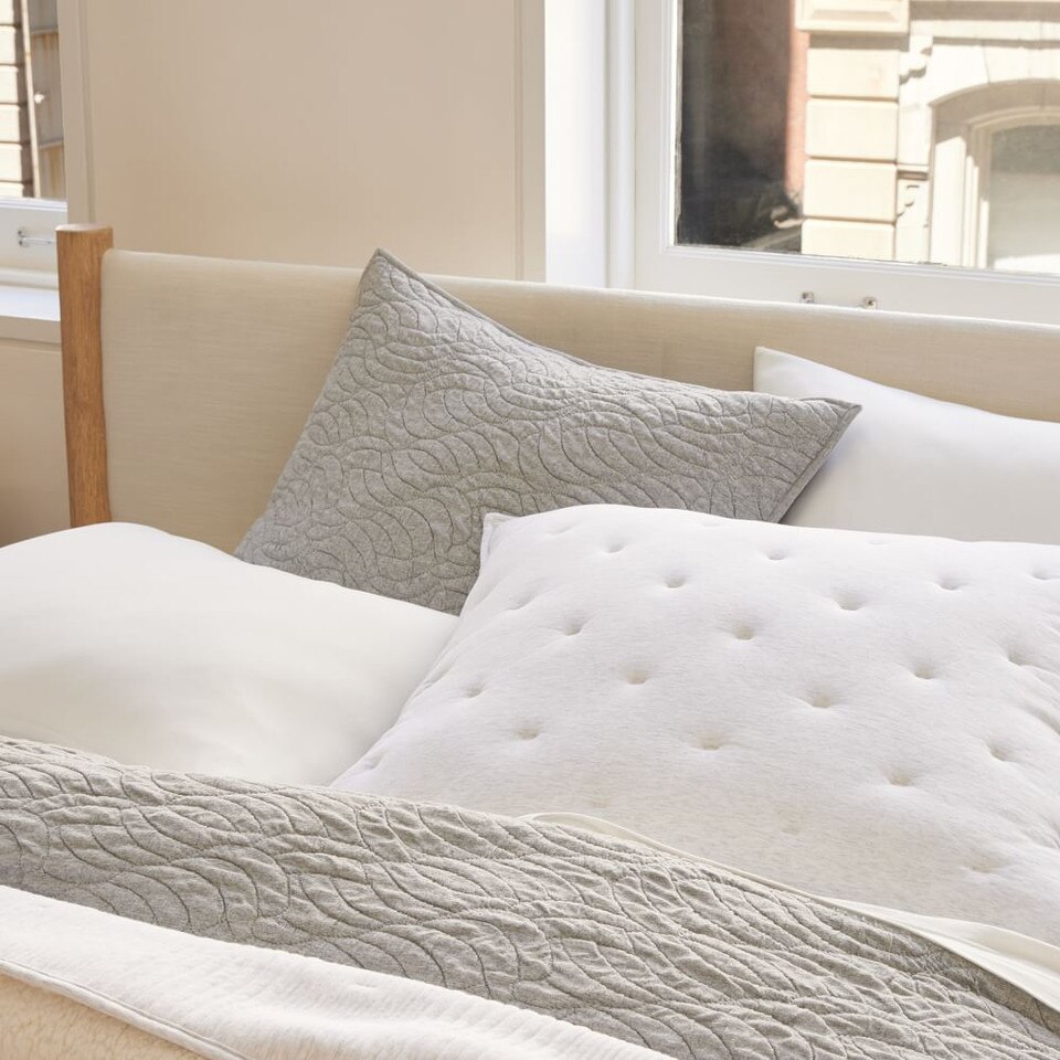 Cotton Cloud Jersey Tack Stitch Bedspread & Pillowcases