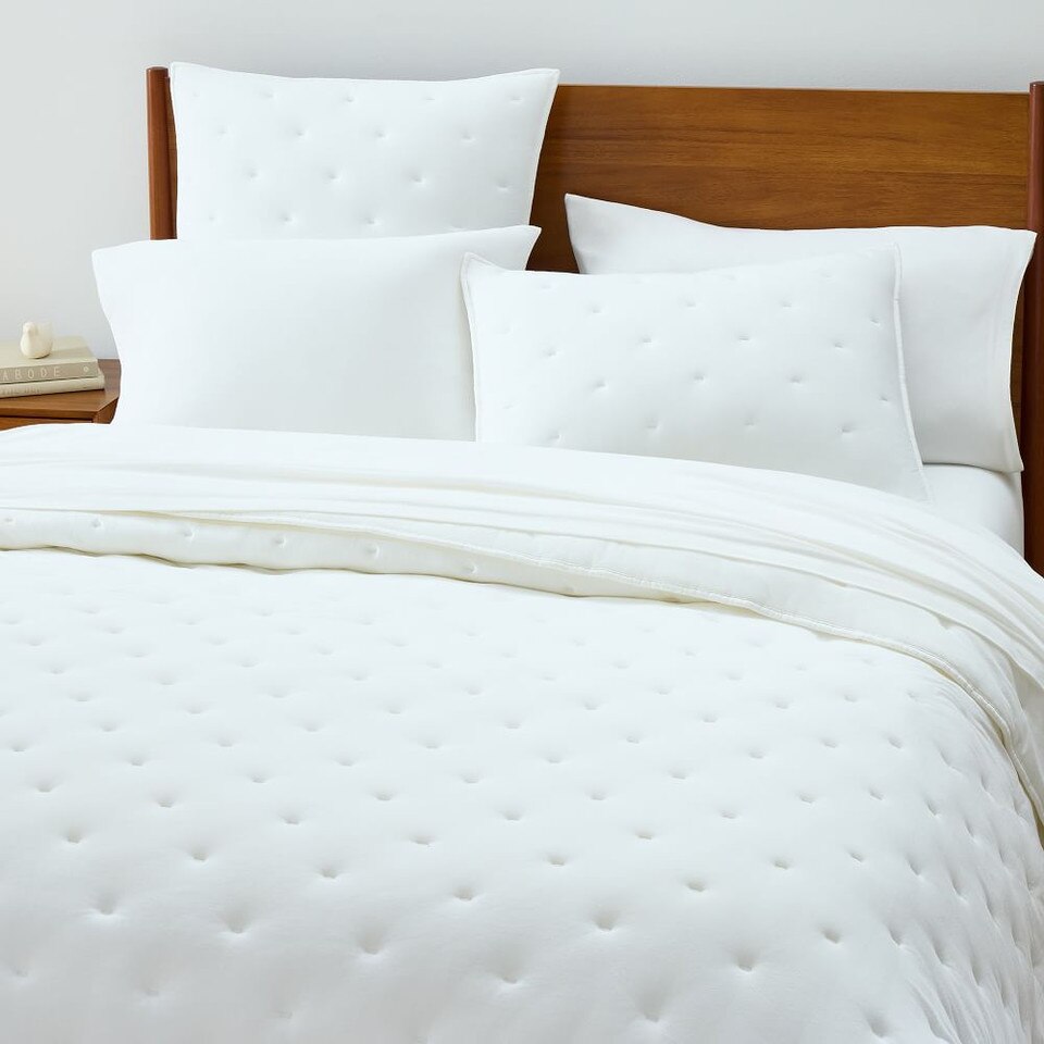Cotton Cloud Jersey Tack Stitch Bedspread & Pillowcases