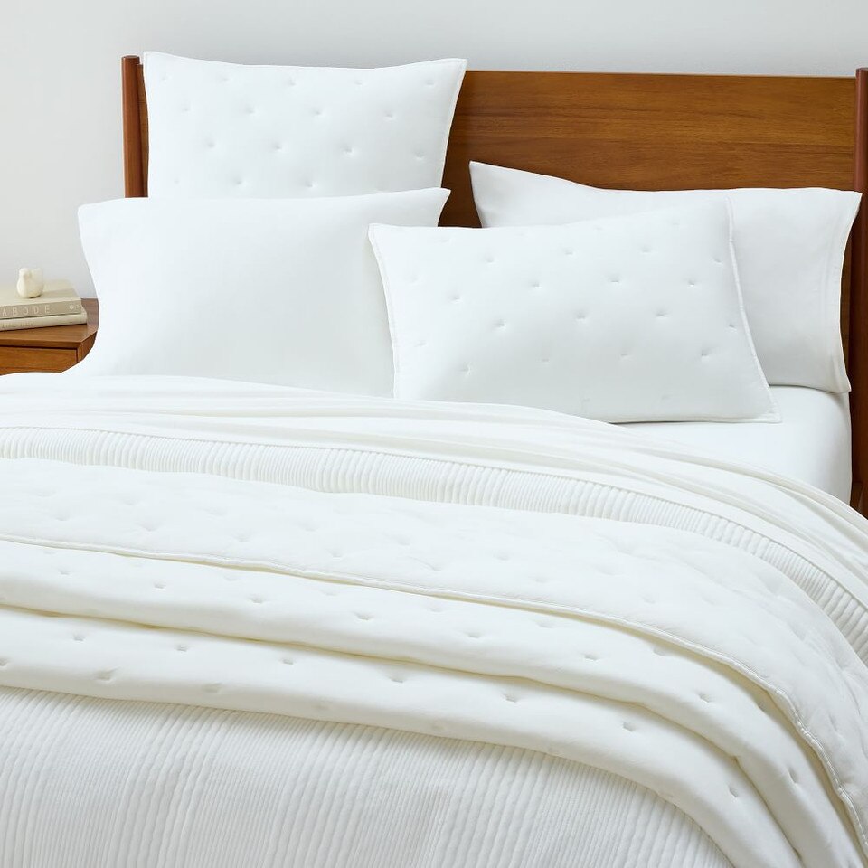 Cotton Cloud Jersey Tack Stitch Bedspread & Pillowcases