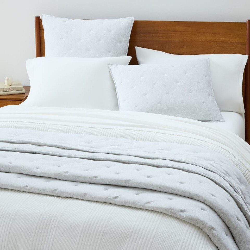 Cotton Cloud Jersey Tack Stitch Bedspread & Pillowcases