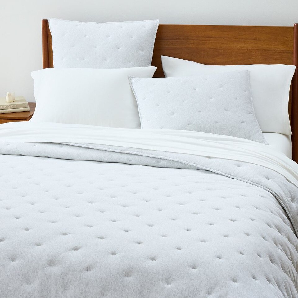 Cotton Cloud Jersey Tack Stitch Bedspread & Pillowcases